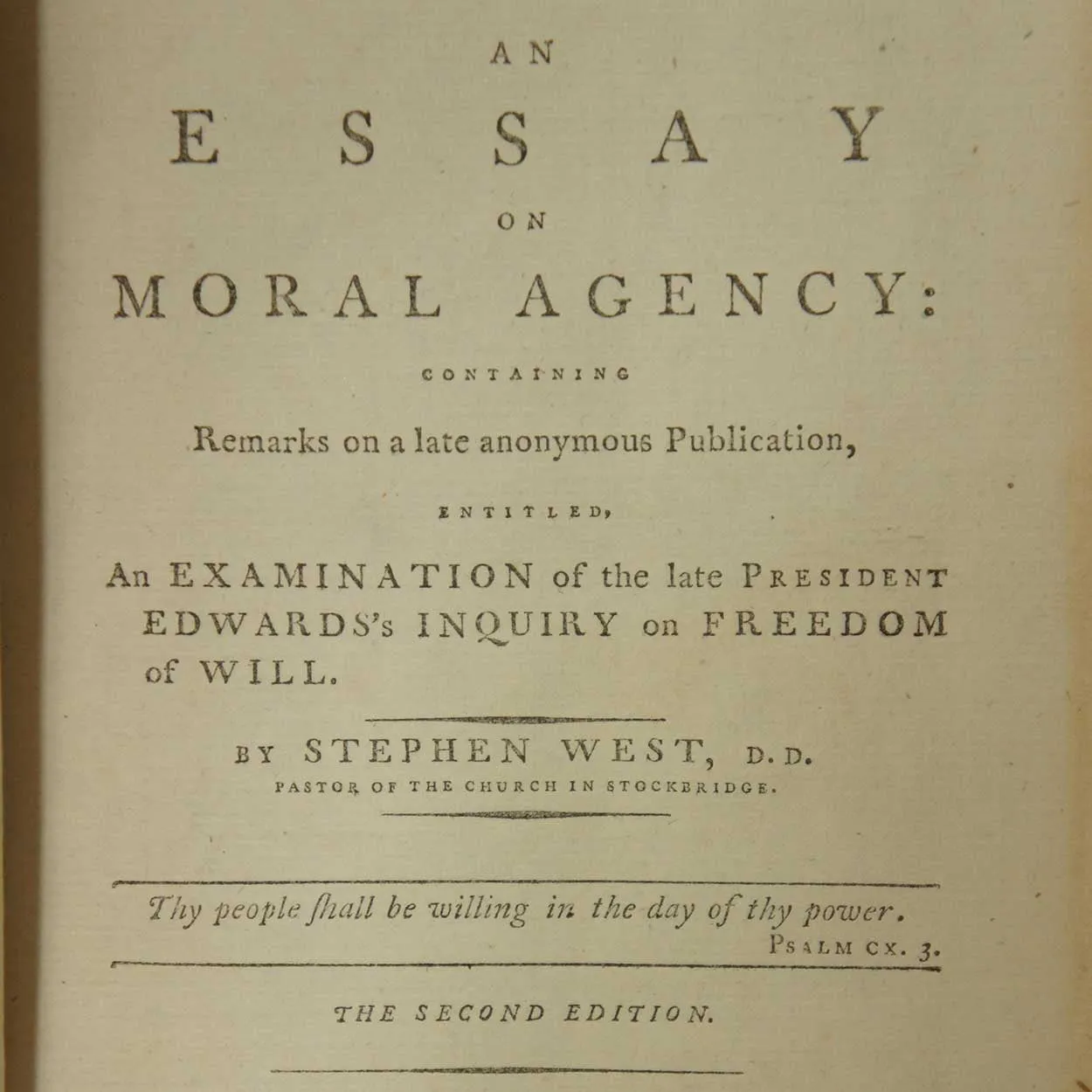 Leather Bound Book: An Essay on Moral Agency by Dr. Stephen West