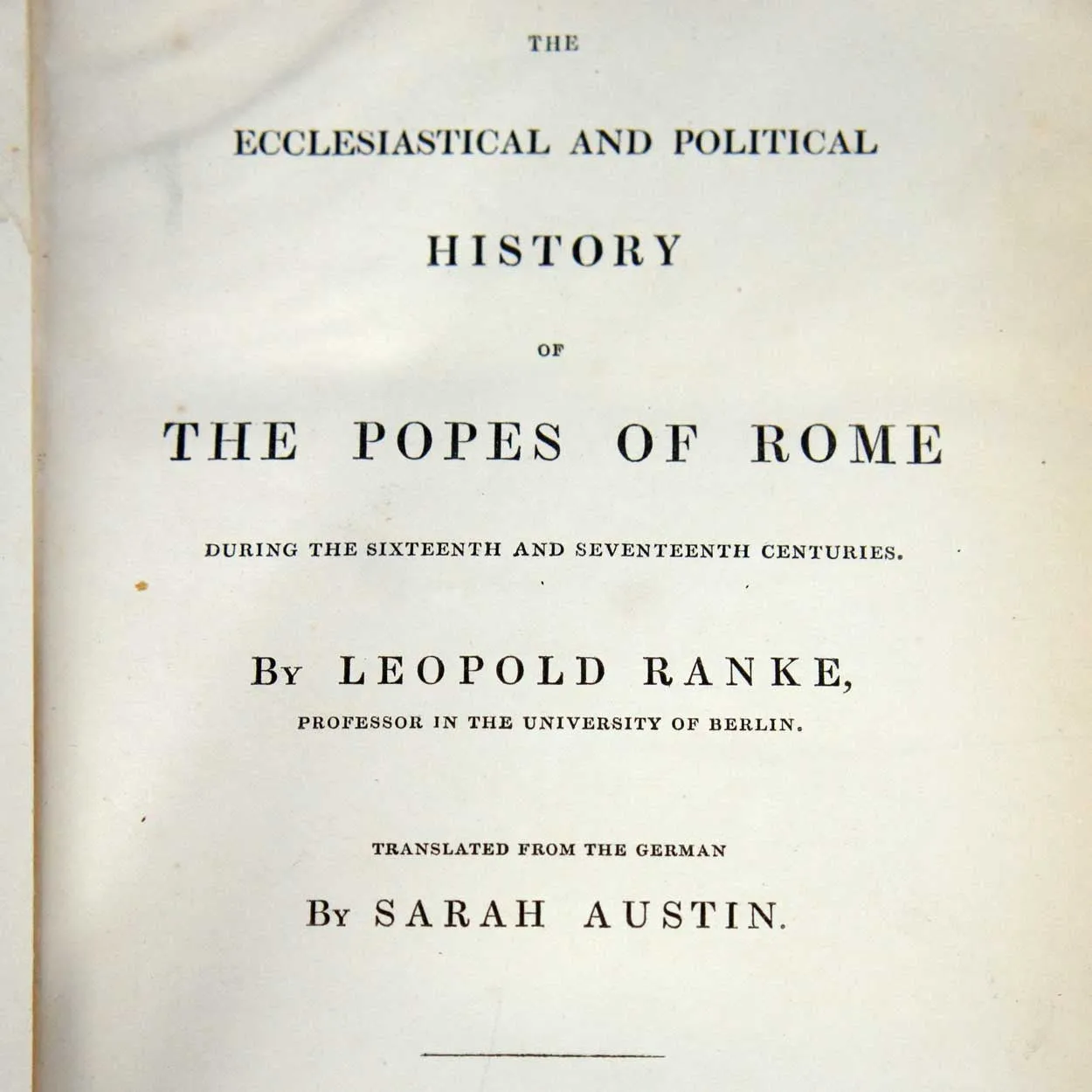 Leather Bound Books: Popes of Rome by Leopold von Ranke, Vol. I, II