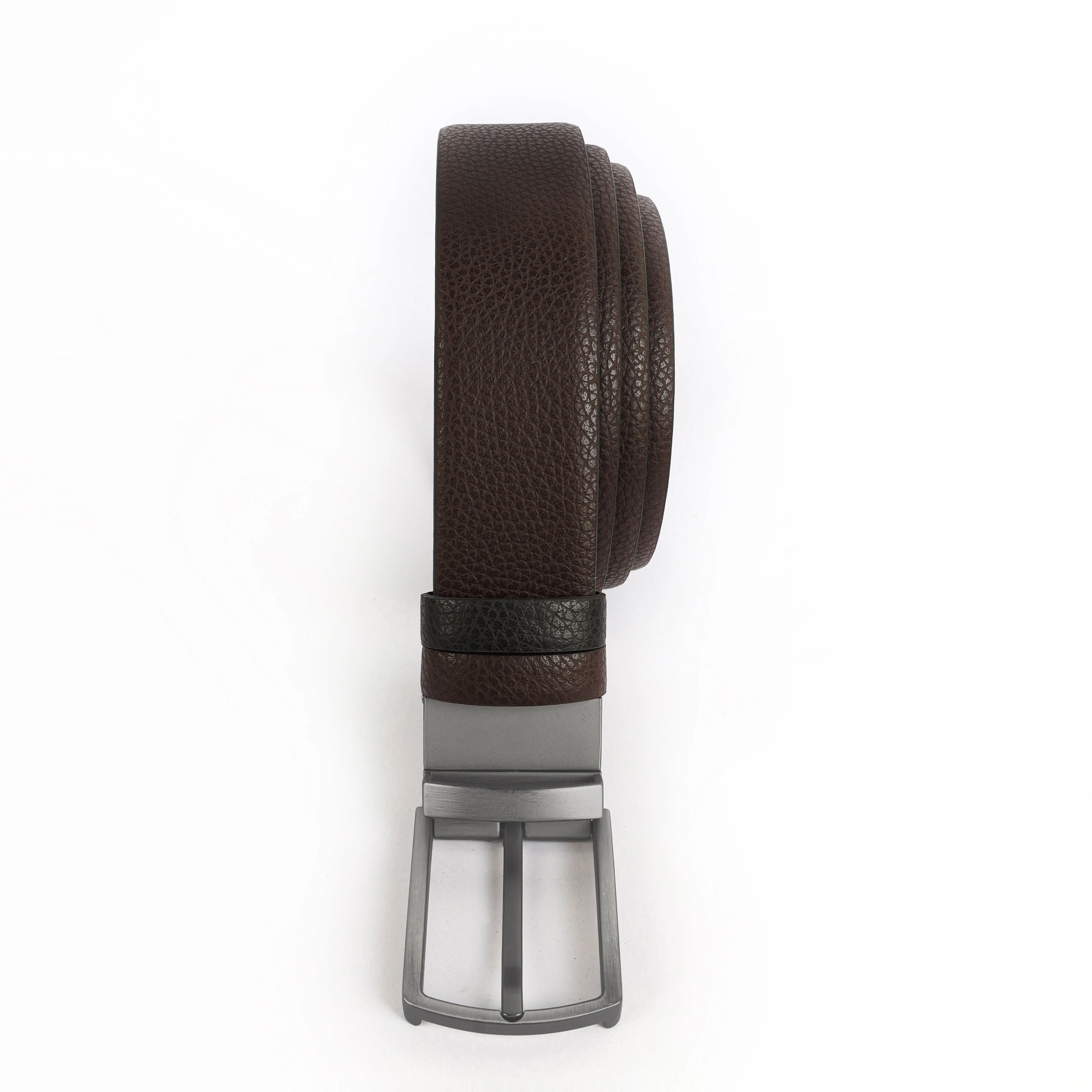 Leather brown belt double face - Turkish made