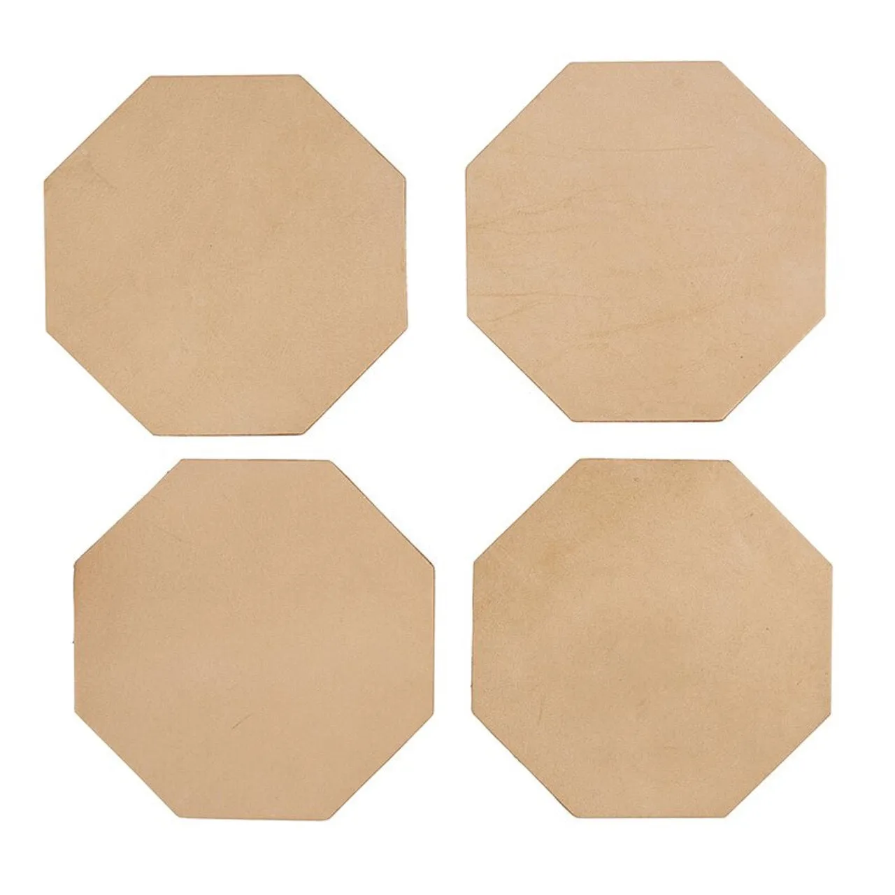 Leather Coaster Set- Tan