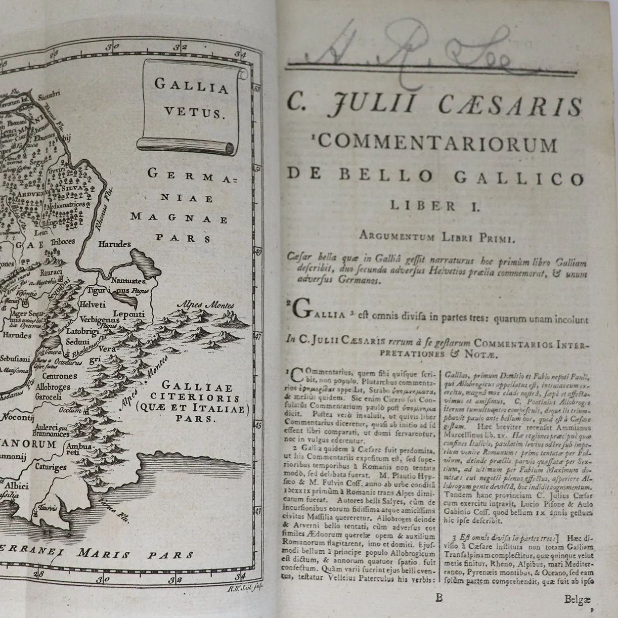 Leather Latin Book: Commentariorum de Bello Gallico by Julius Caesar