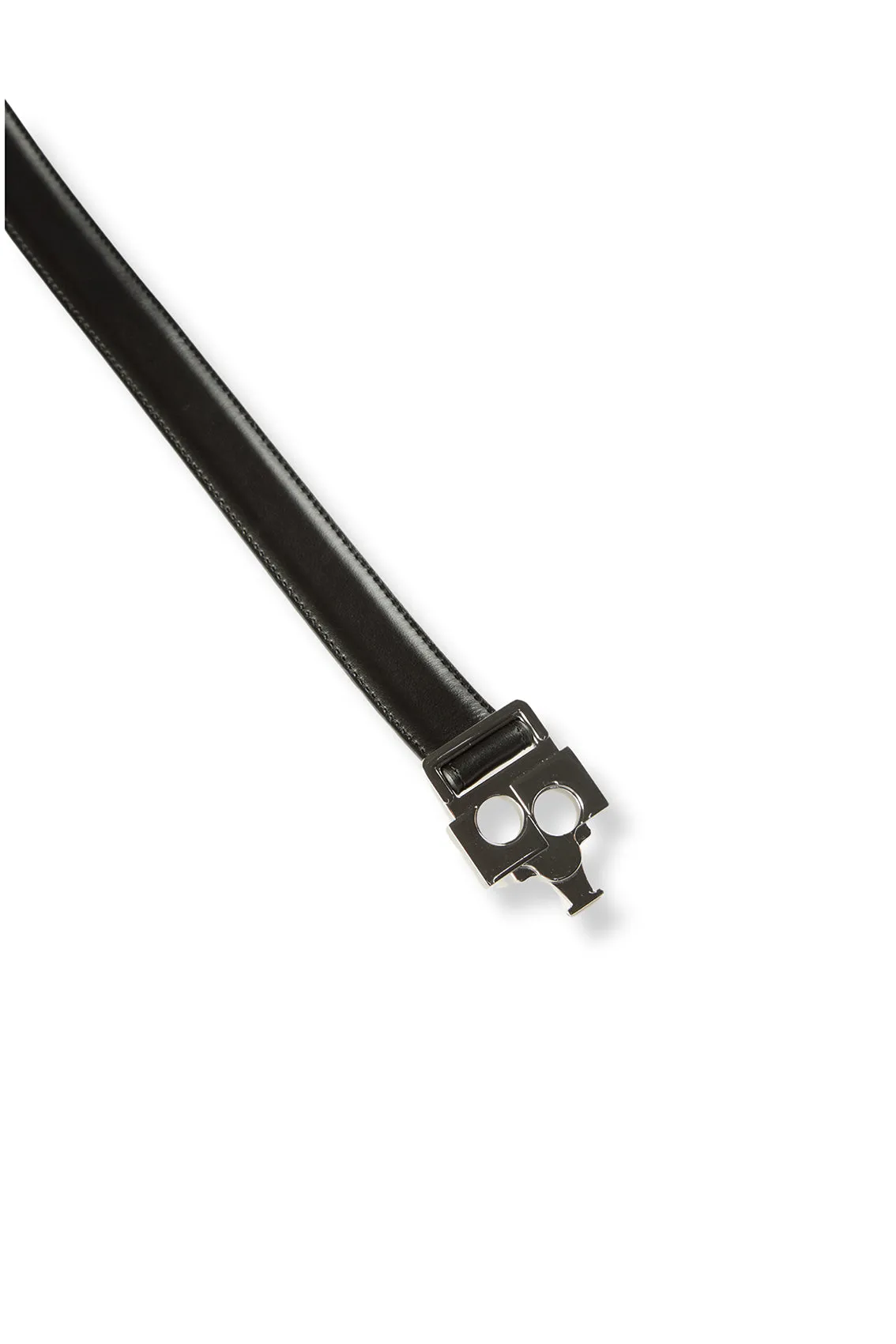 LEATHER LOGO BUCKLE BELT (25MM)