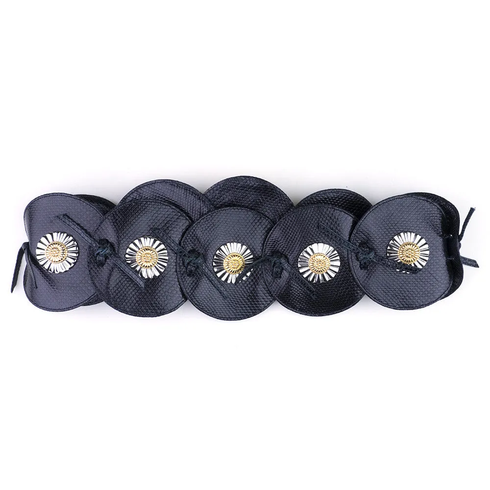 LEIBER 80s Black Lizard Large Lizard Medallion Belt