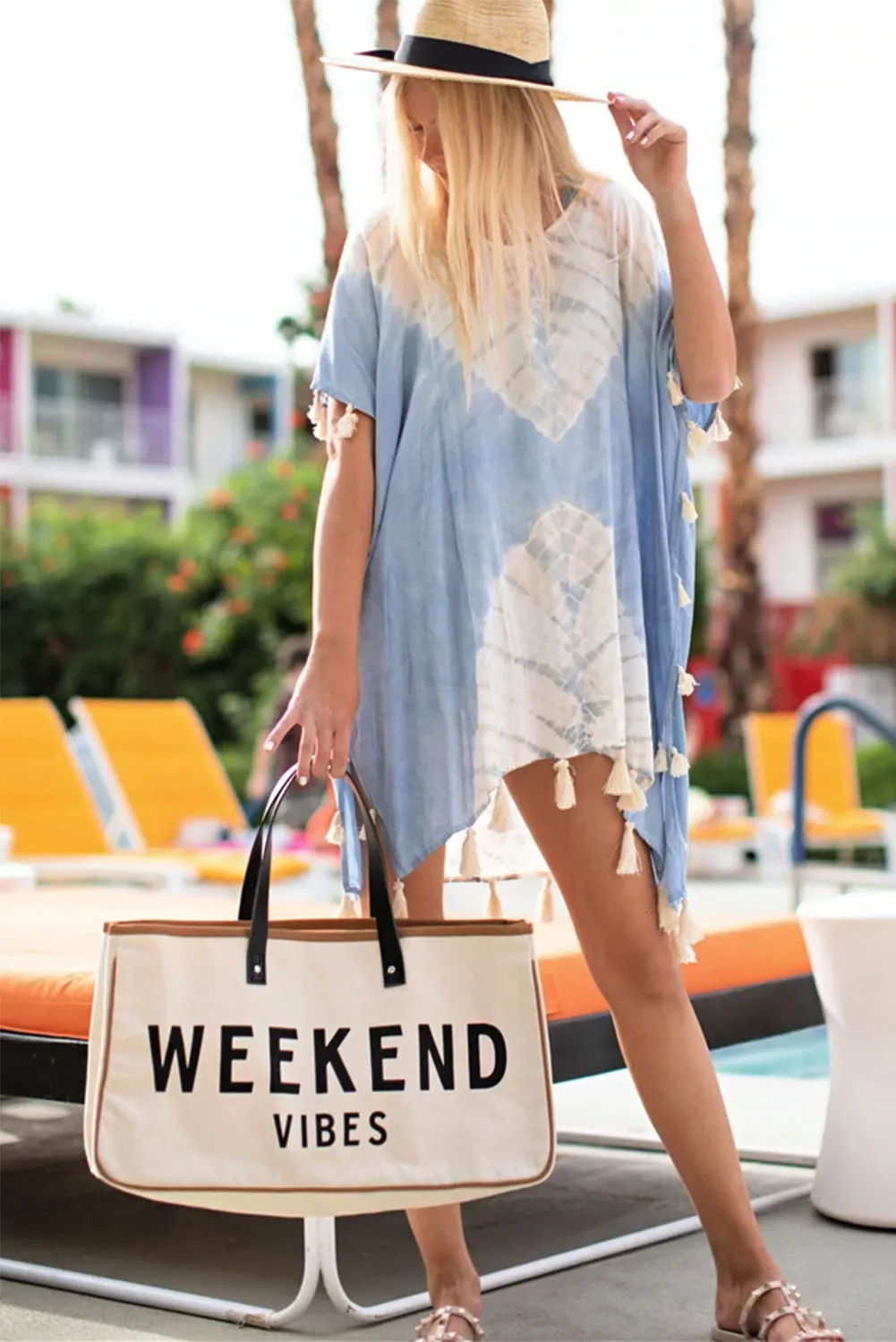 Letter Print Contrast Binding Canvas Tote Bag