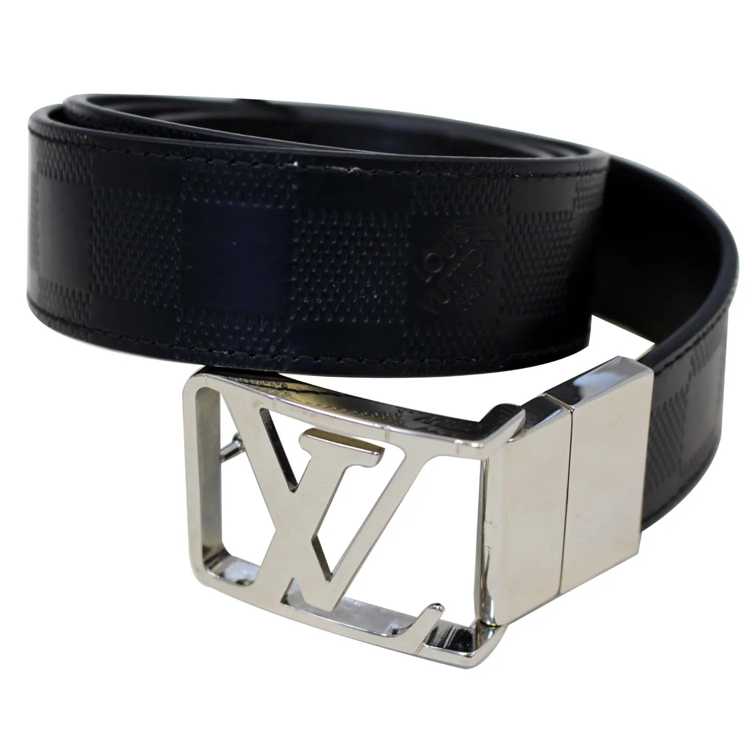 LOUIS VUITTON City Reversible Leather Belt Black 100/40