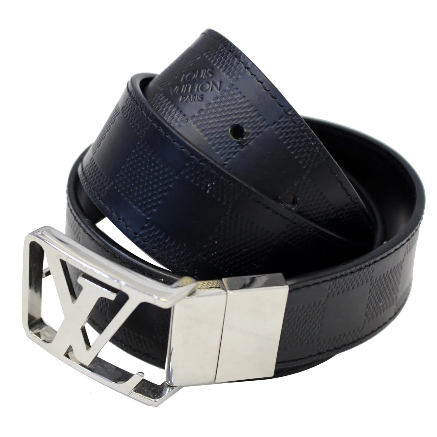 LOUIS VUITTON City Reversible Leather Belt Black 100/40