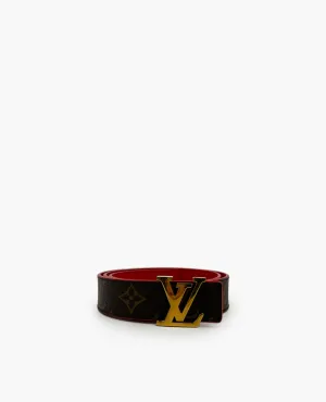 Louis Vuitton Initials 30 MM Reversible belt Red and Monogram Canvas