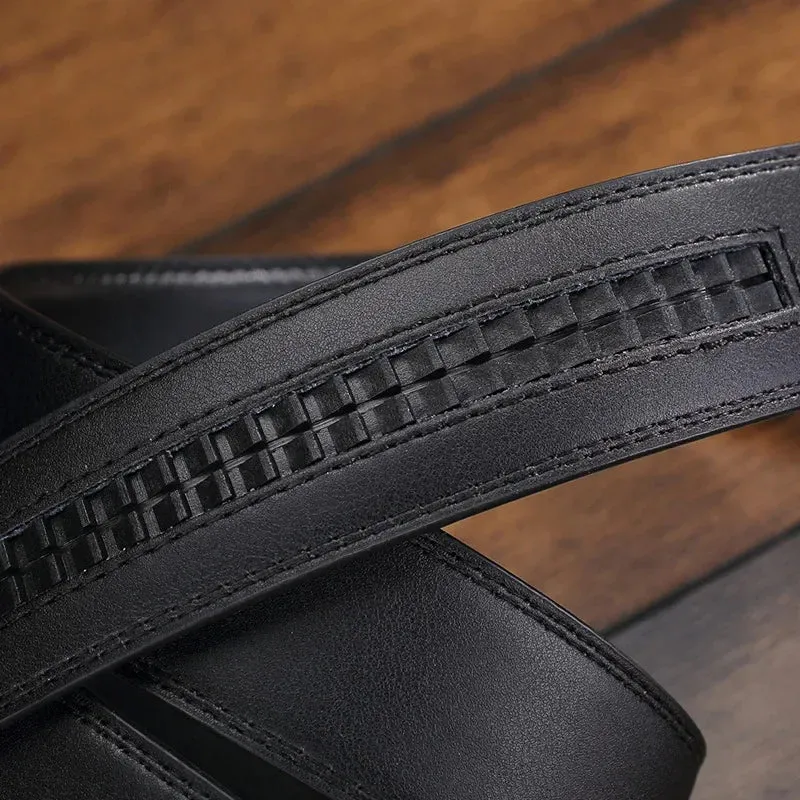 Luxury No-Buckle Leather Belt