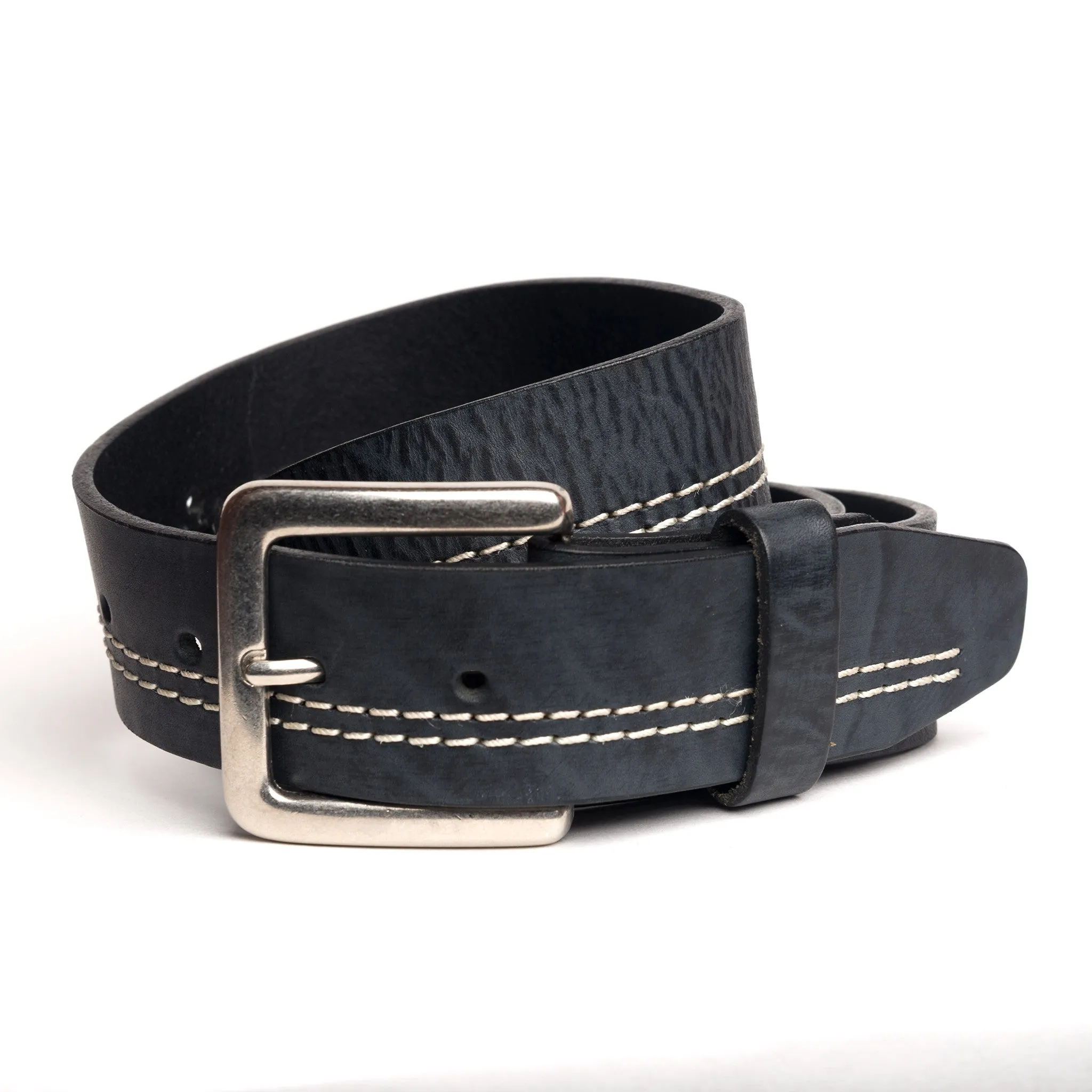 M-72N  1 1/2" Contrast Stitch Belt- Black