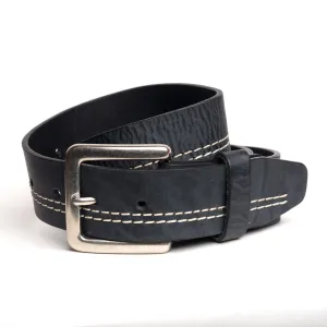 M-72N  1 1/2" Contrast Stitch Belt- Black