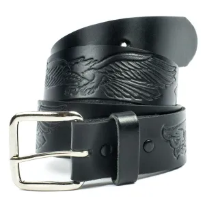 M106  1 1/2" Belt- Eagle w/ Floral Scroll