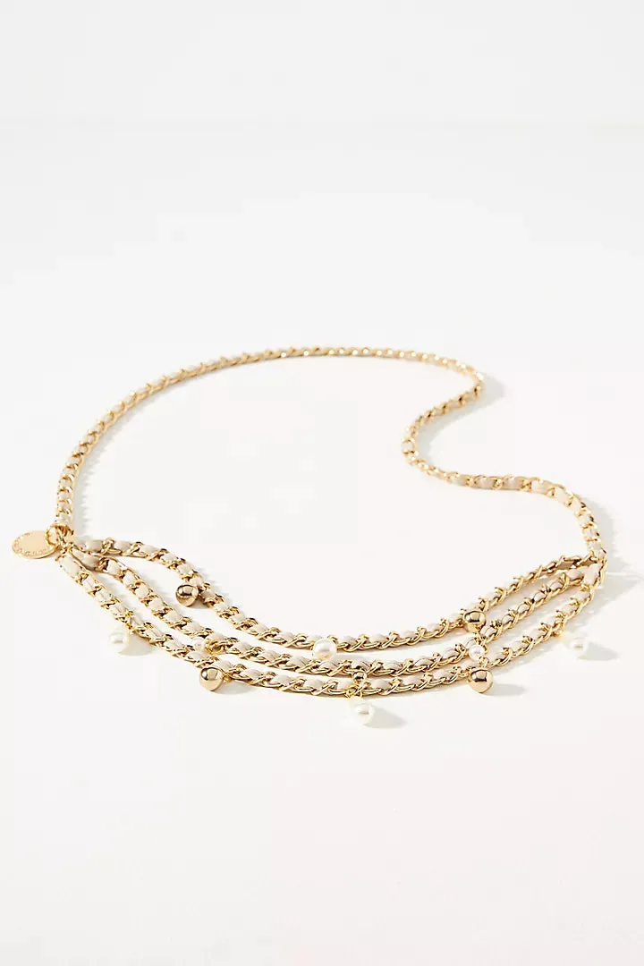 Madelyn Chain Belt - Bone Gold