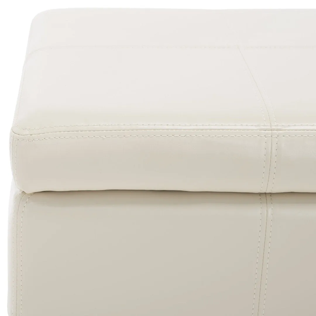 Maiden Upholstered Flip Top Storage Bench Latitude Run® Color: Flat Cream Faux Leather