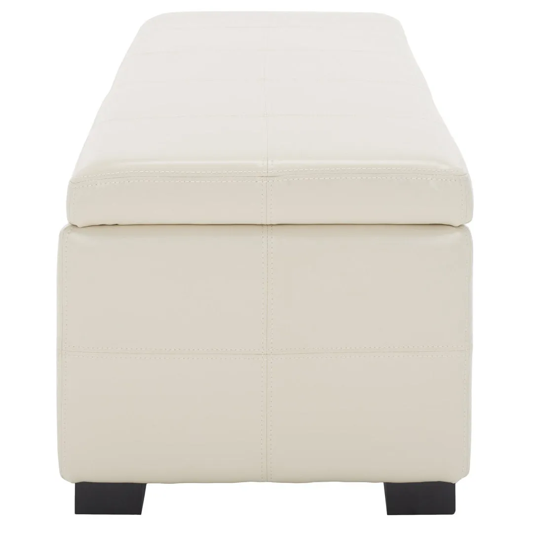 Maiden Upholstered Flip Top Storage Bench Latitude Run® Color: Flat Cream Faux Leather