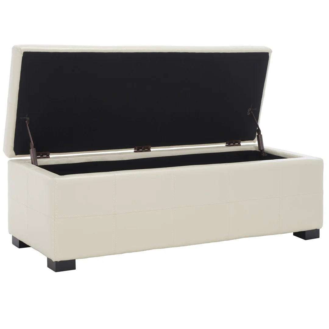 Maiden Upholstered Flip Top Storage Bench Latitude Run® Color: Flat Cream Faux Leather
