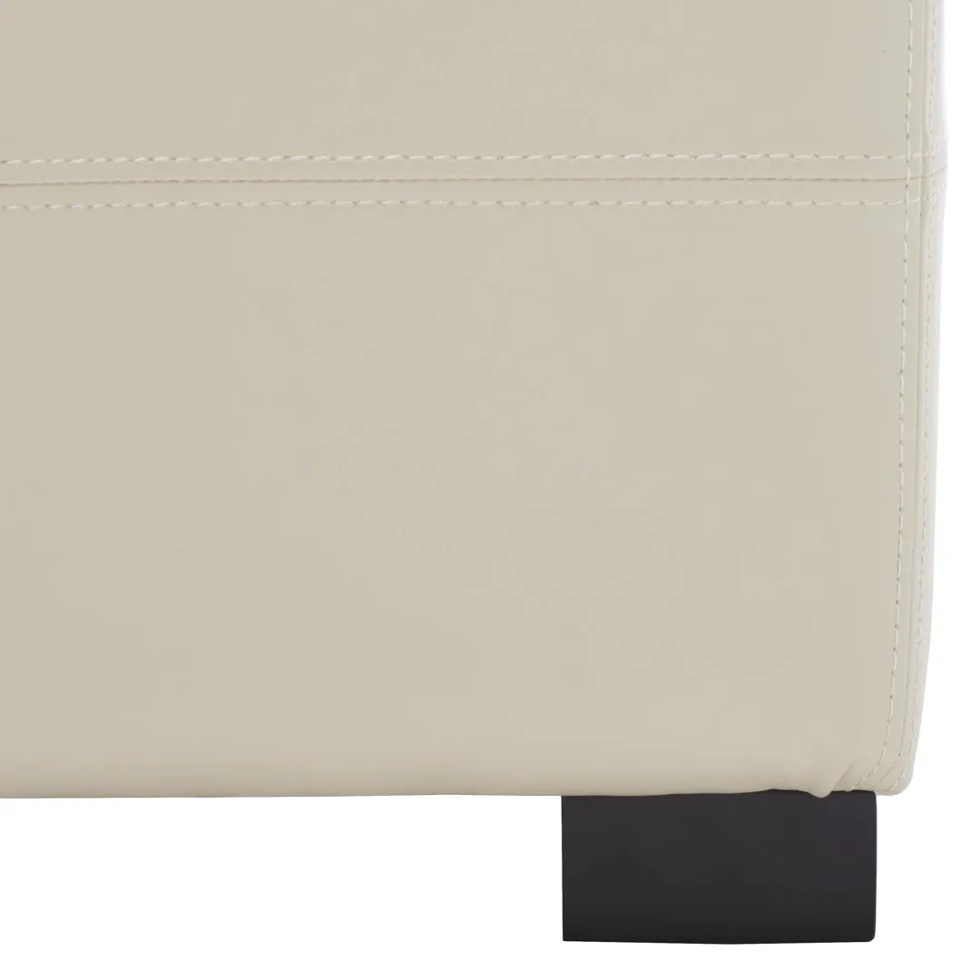 Maiden Upholstered Flip Top Storage Bench Latitude Run® Color: Flat Cream Faux Leather
