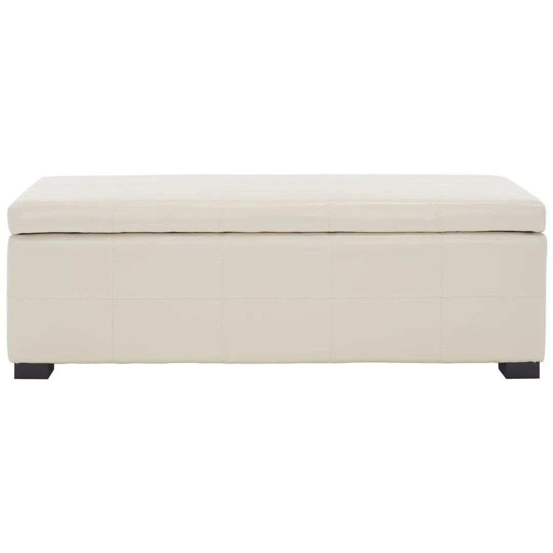 Maiden Upholstered Flip Top Storage Bench Latitude Run® Color: Flat Cream Faux Leather