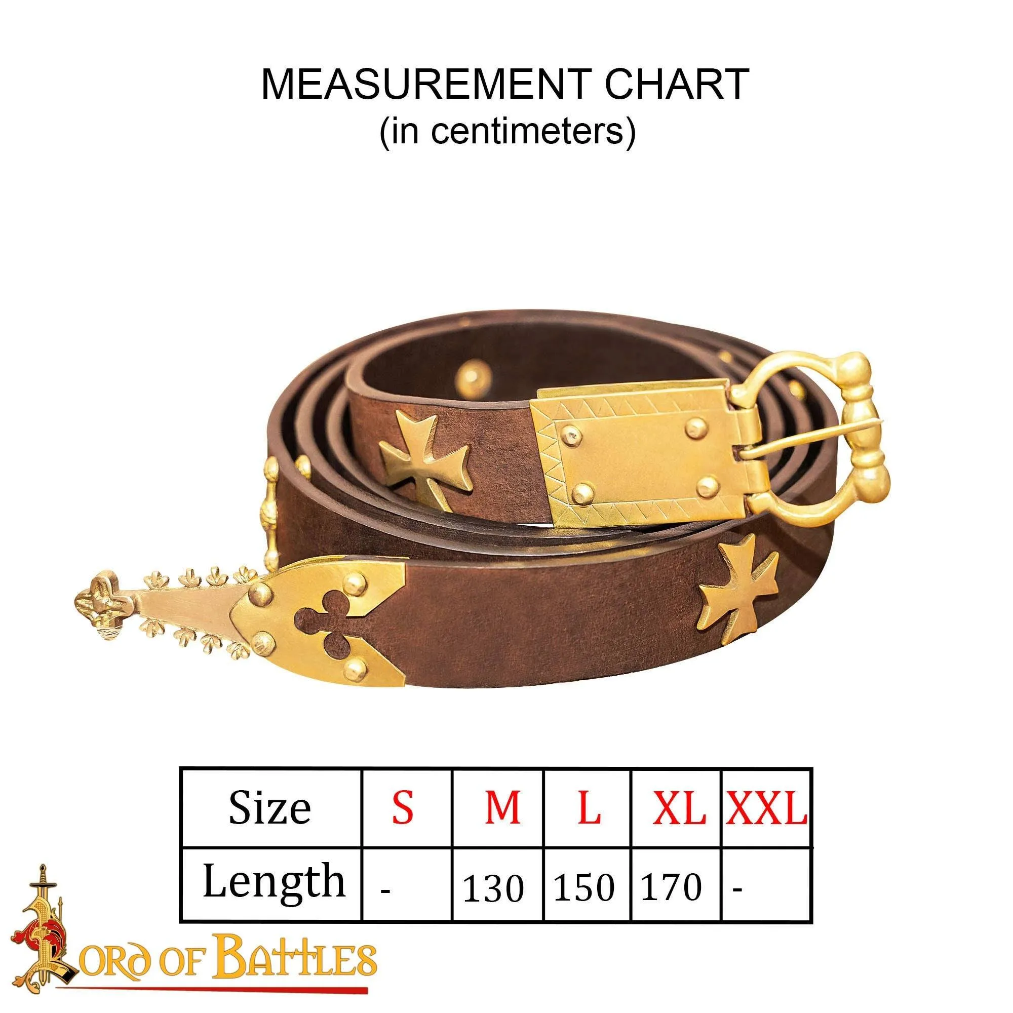 Maltese Cross Medieval Leather Belt