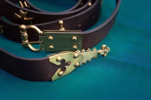 Maltese Cross Medieval Leather Belt