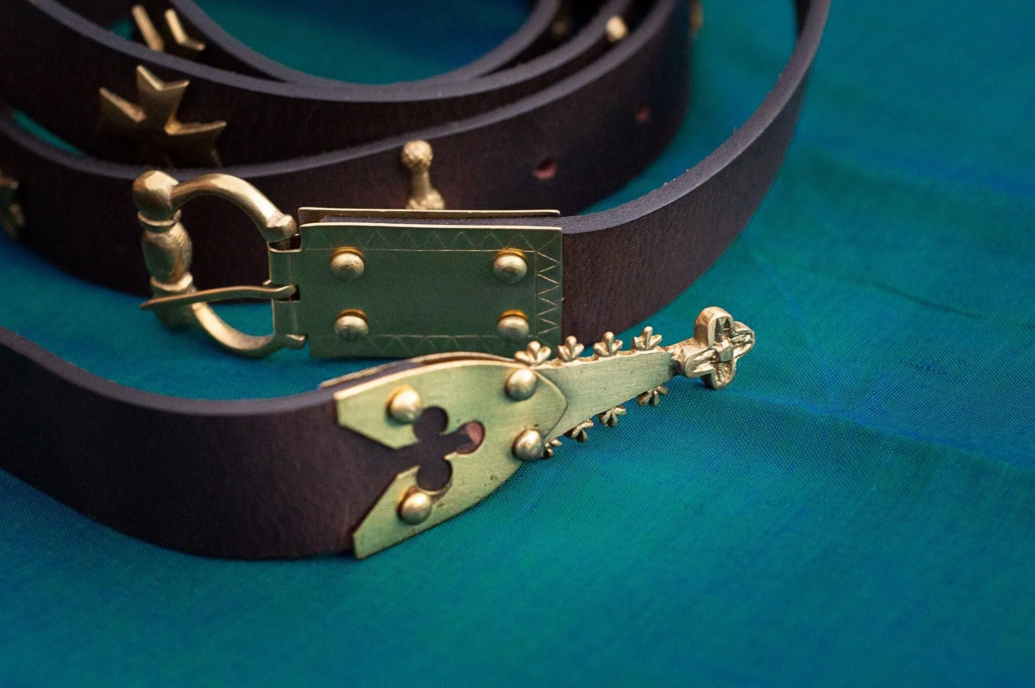 Maltese Cross Medieval Leather Belt