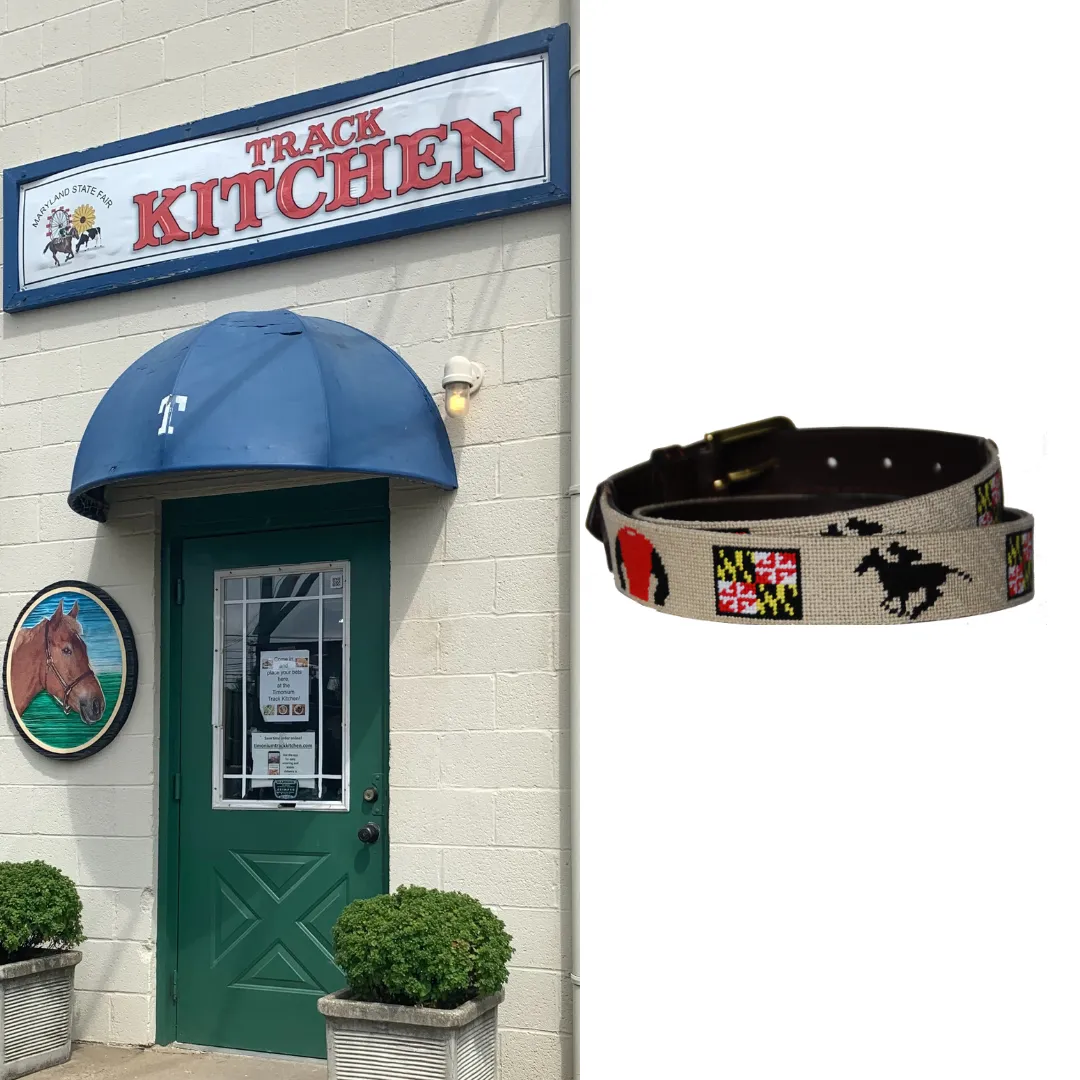 Maryland horse Jockey Needlepoint Belt