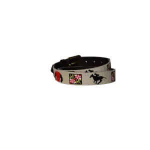Maryland horse Jockey Needlepoint Belt