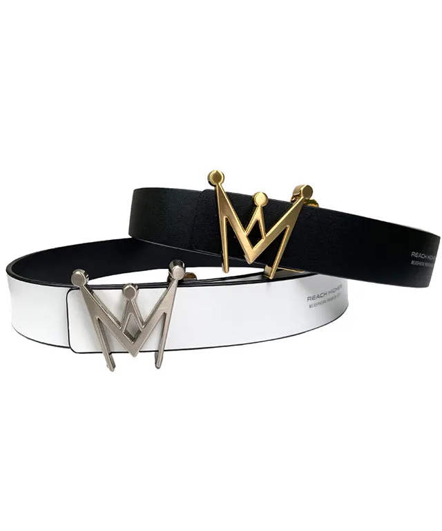 MEASPHERA CROWN REVERSIBLE BELT - GOLD