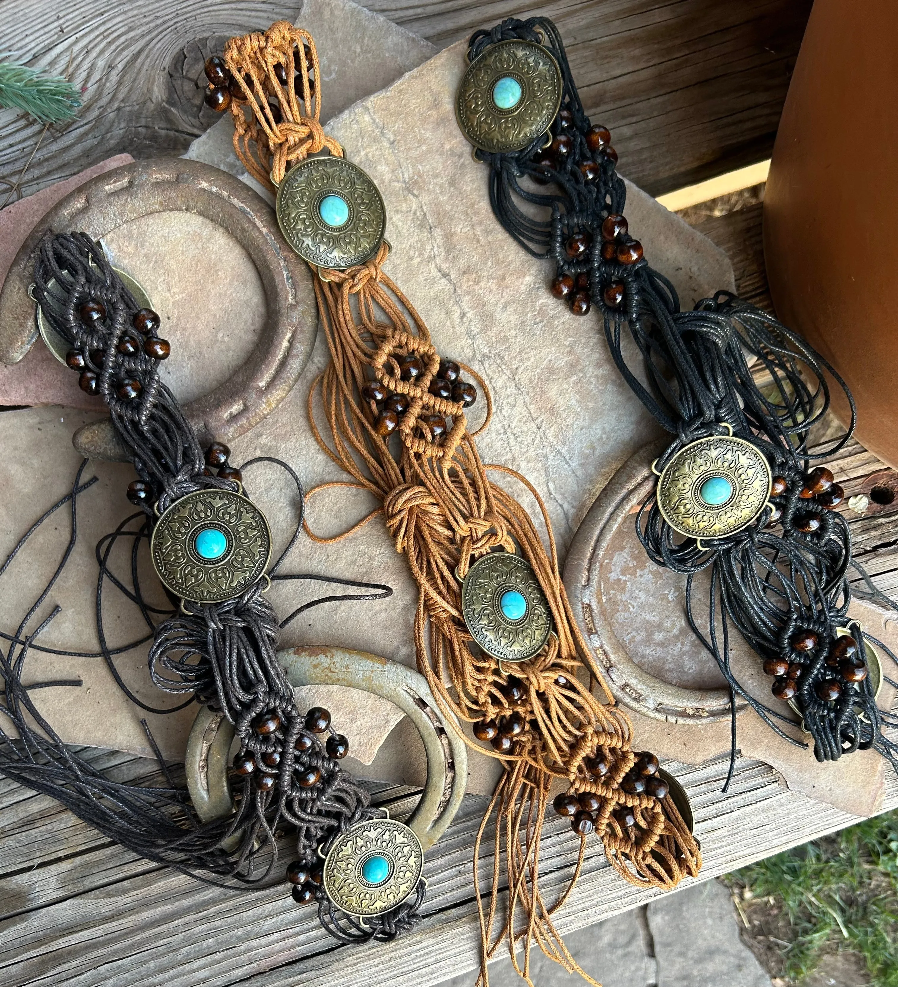 Medallion Macrame Belt Boho-Chic Style