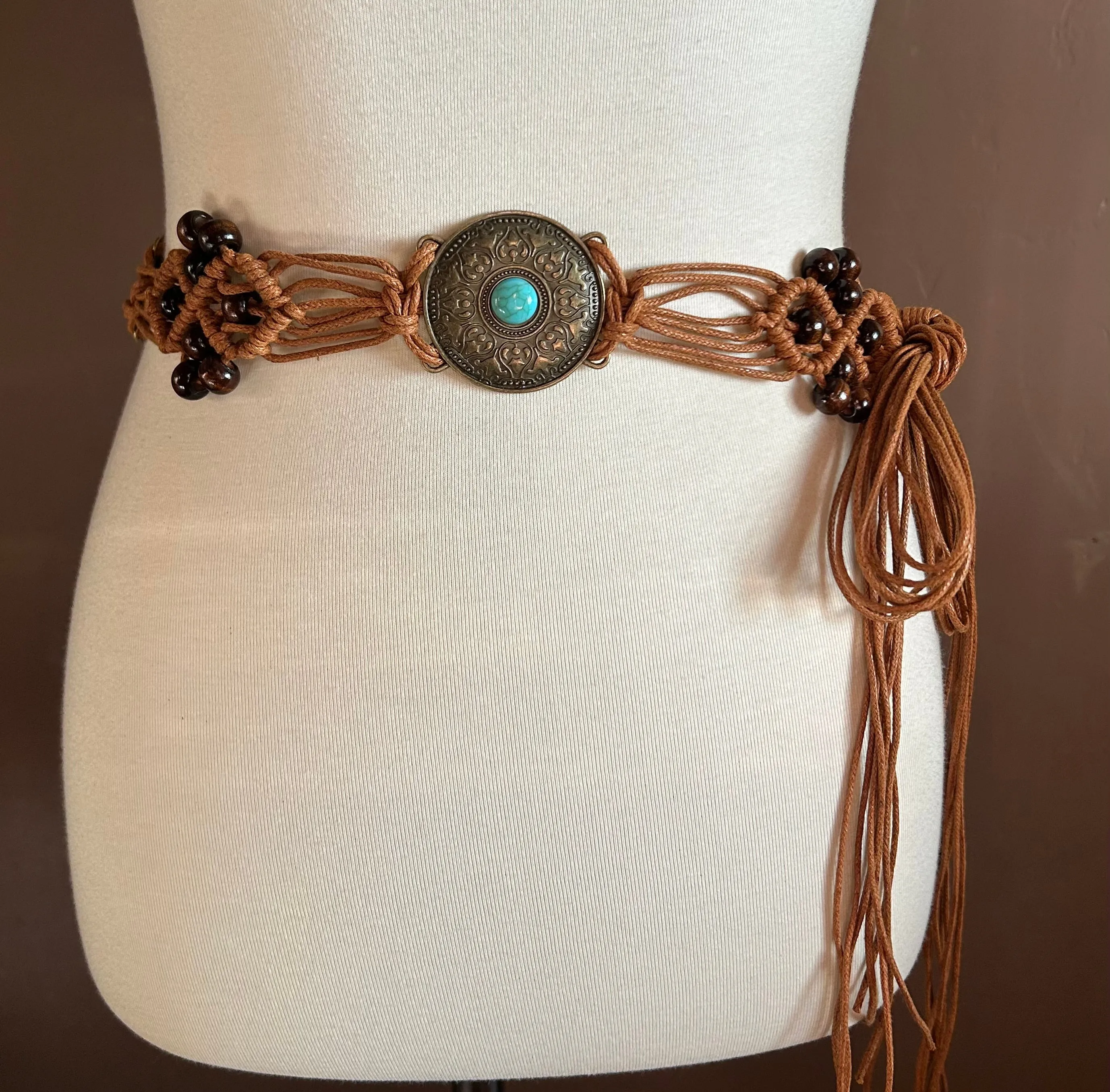 Medallion Macrame Belt Boho-Chic Style