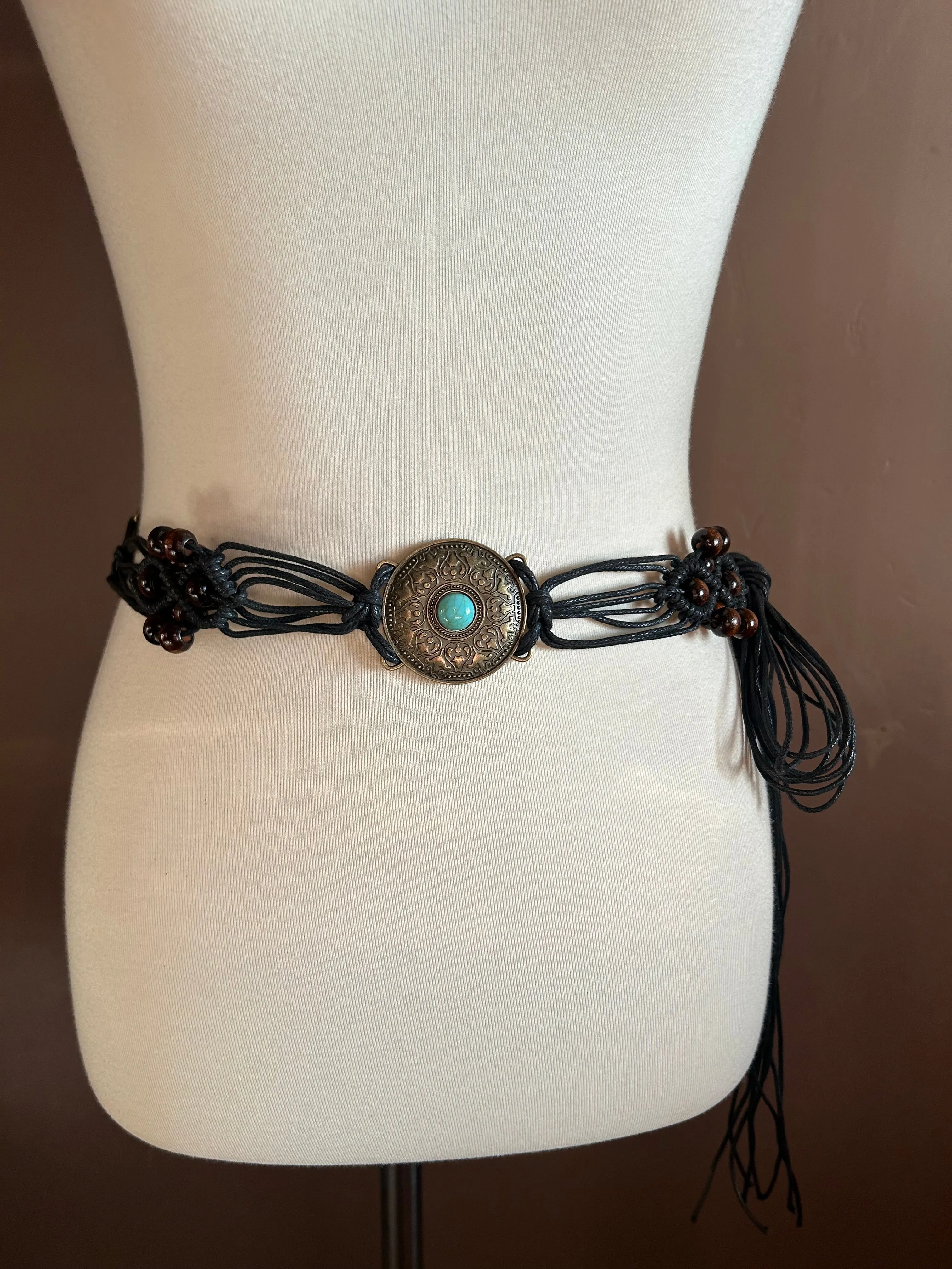 Medallion Macrame Belt Boho-Chic Style