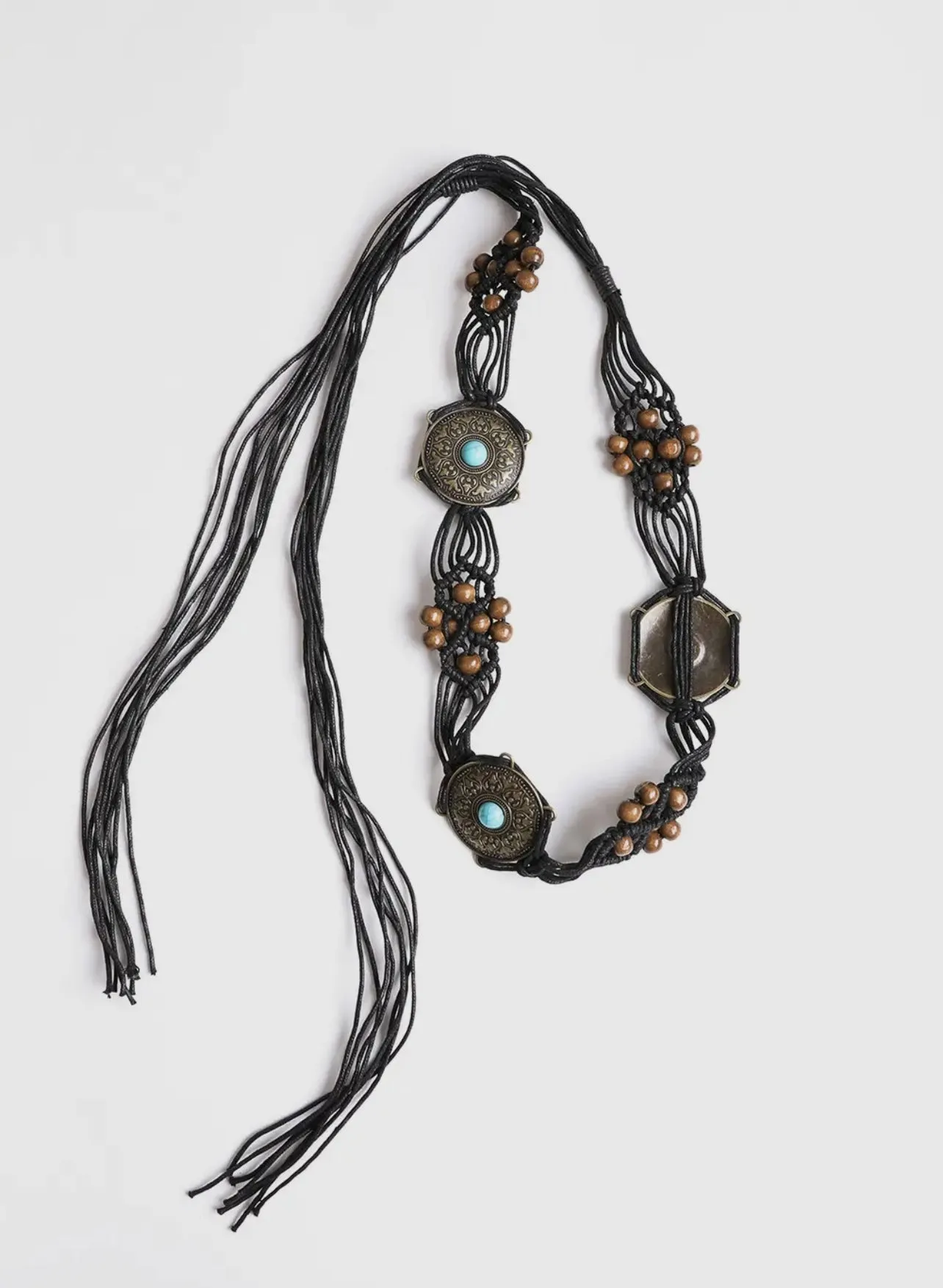 Medallion Macrame Belt Boho-Chic Style