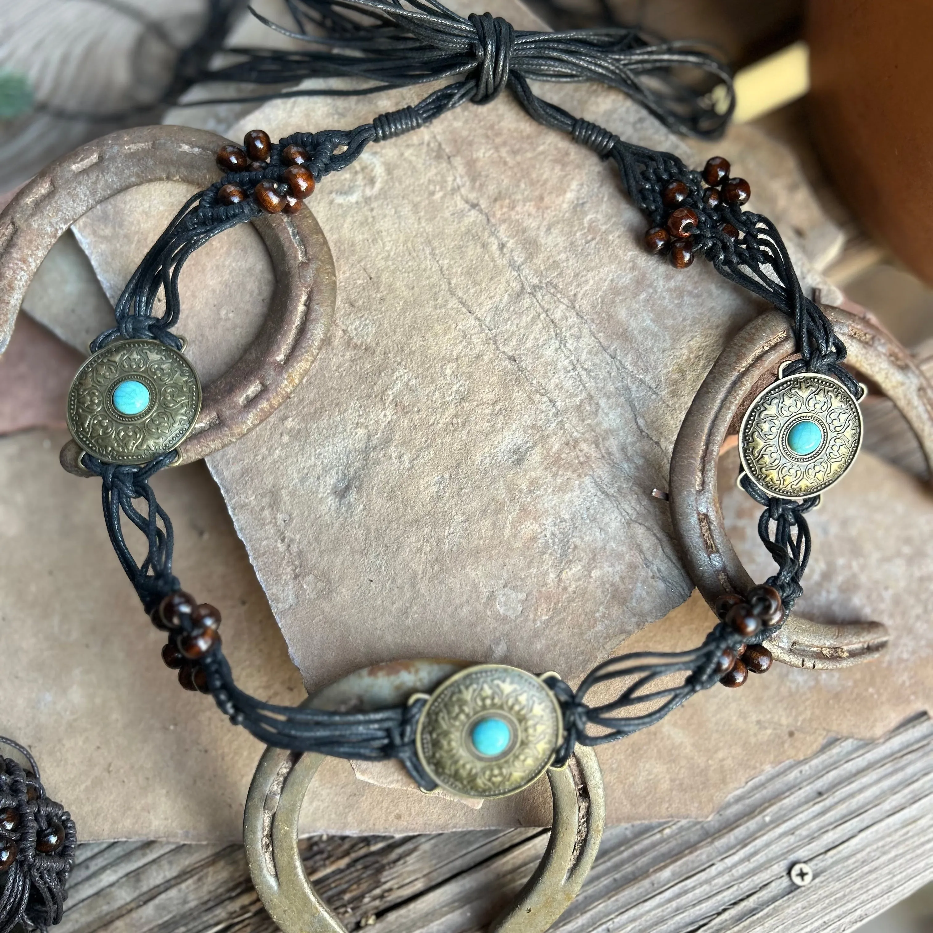 Medallion Macrame Belt Boho-Chic Style