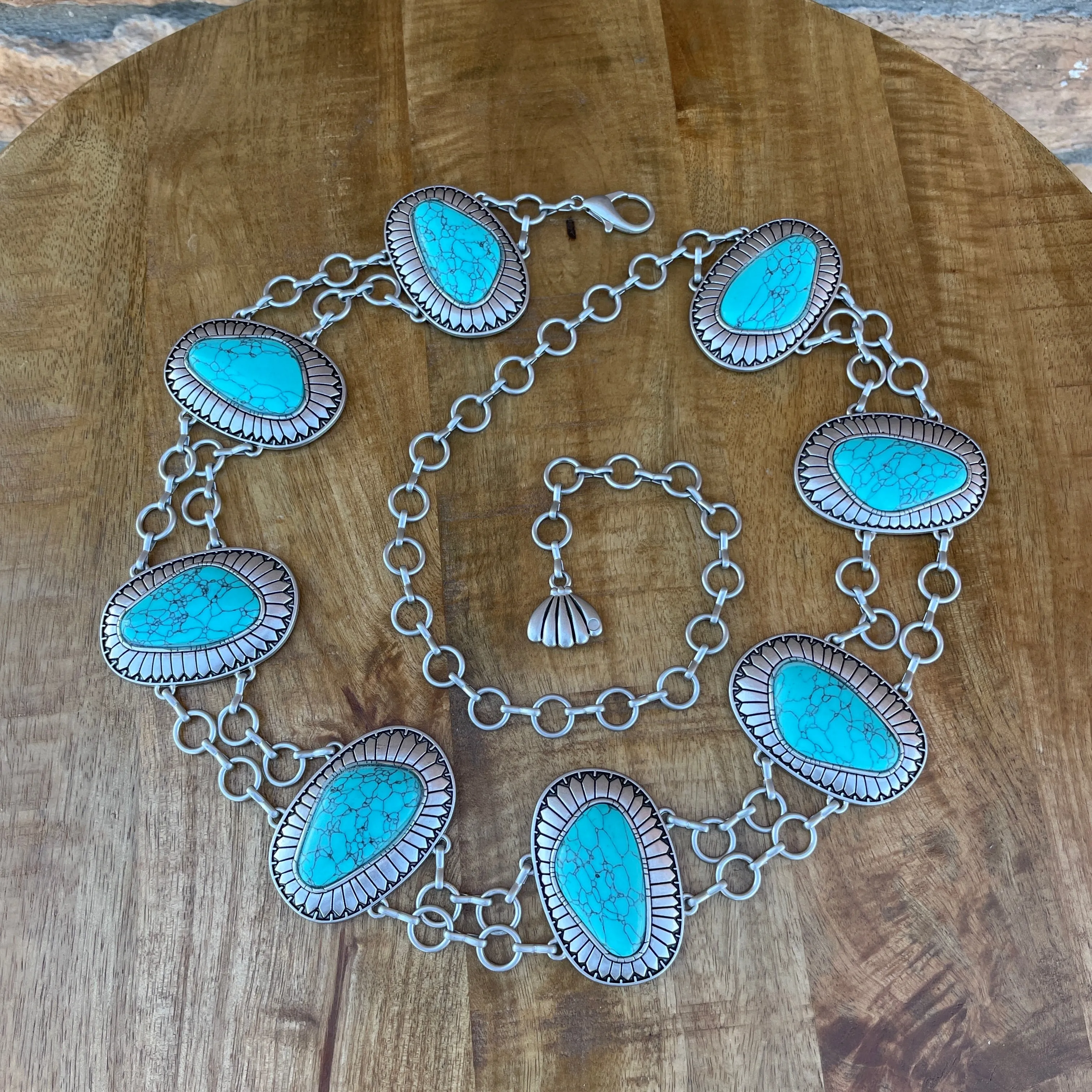 Melissa Silver/Turquoise Concho Belt