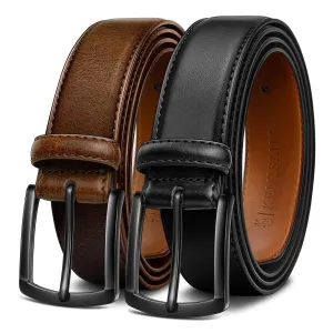 Men Belt 2Pack – Genuine Leather Belt