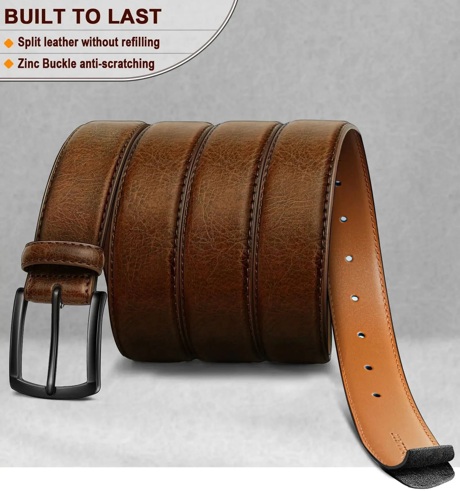 Men Belt 2Pack – Genuine Leather Belt