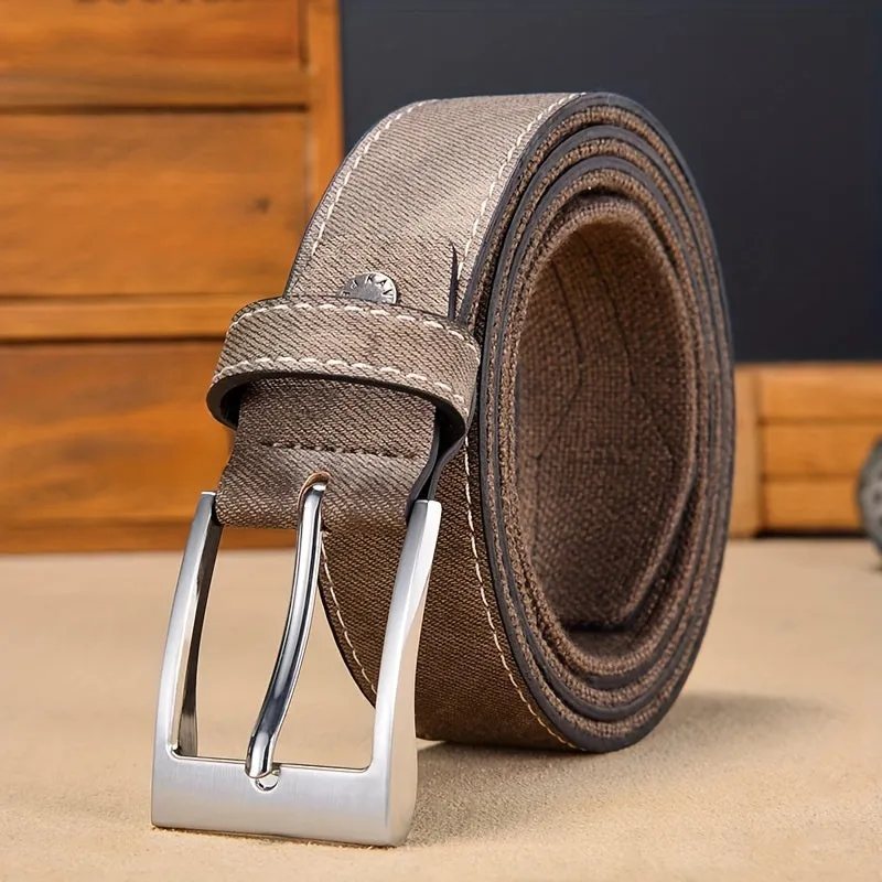 Men's Casual Canvas Belts with Smooth Alloy Buckle