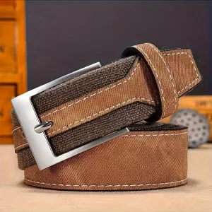Men's Casual Canvas Belts with Smooth Alloy Buckle