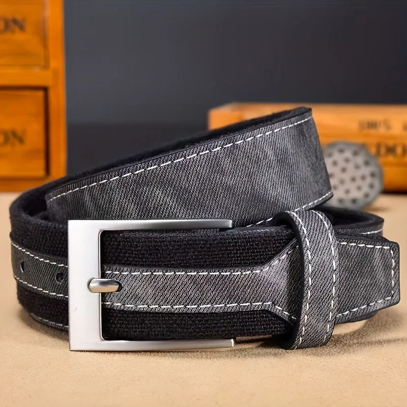 Men's Casual Canvas Belts with Smooth Alloy Buckle