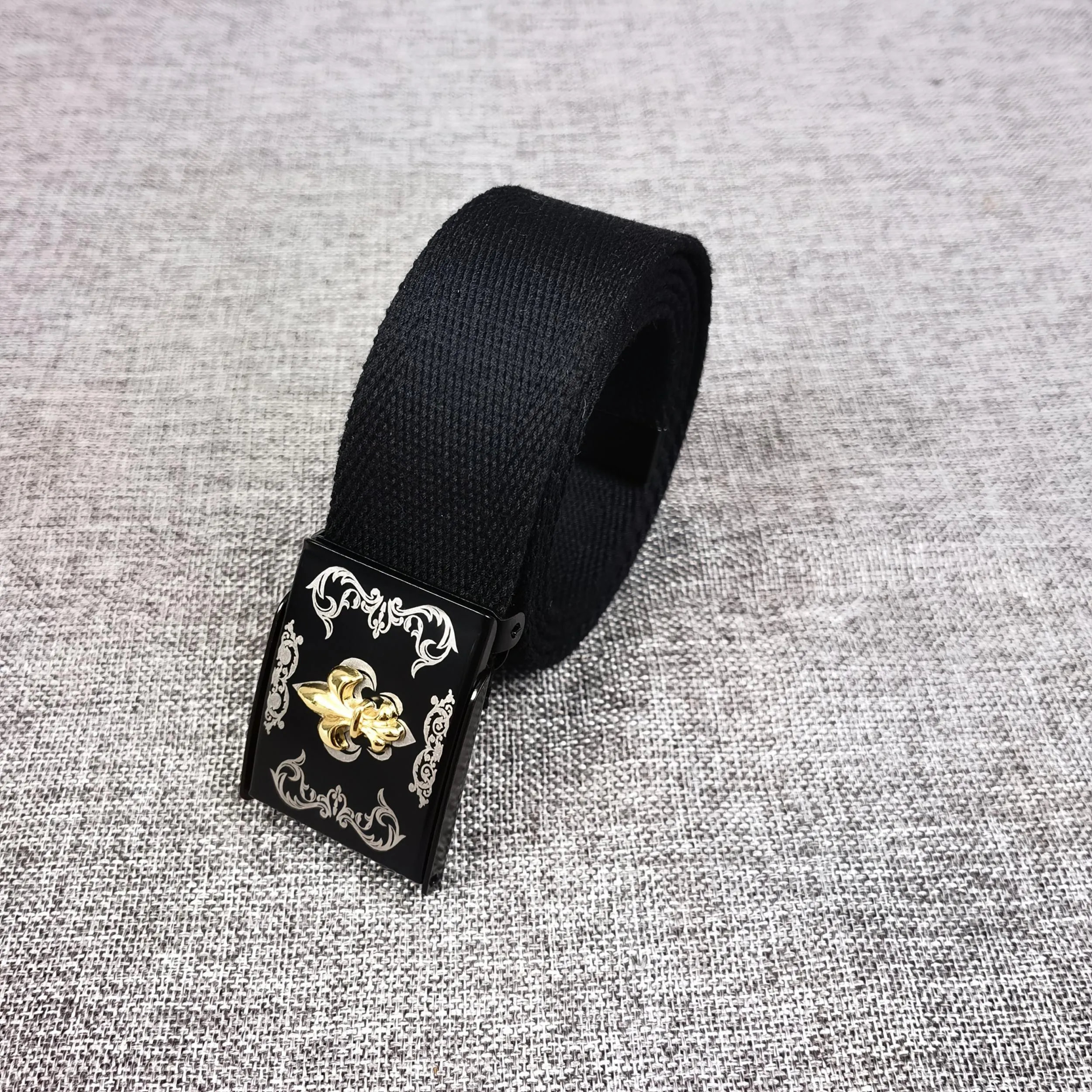 Men'S Casual Canvas Strap Iron Buckle Jeans Pants Belts