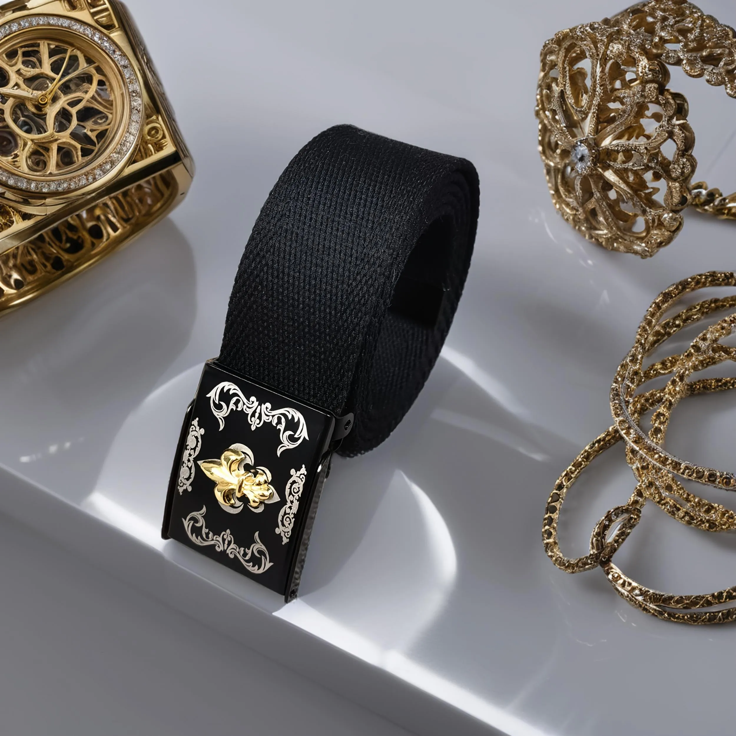 Men'S Casual Canvas Strap Iron Buckle Jeans Pants Belts