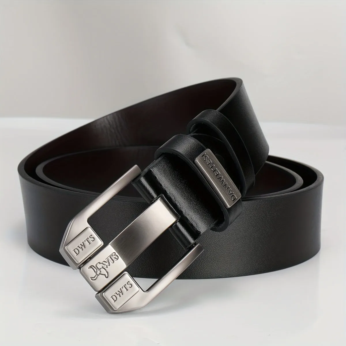 Men's Denim Style Casual Belts with Alloy Buckle