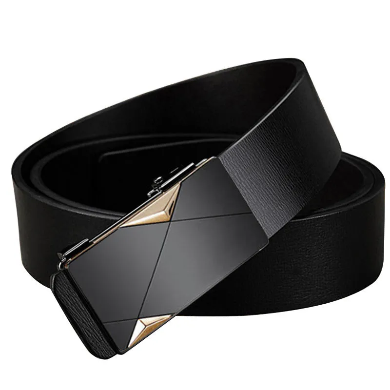 Men's Genuine Leather Toothless Automatic Buckle Cowhide Belt Business Leisure Trend