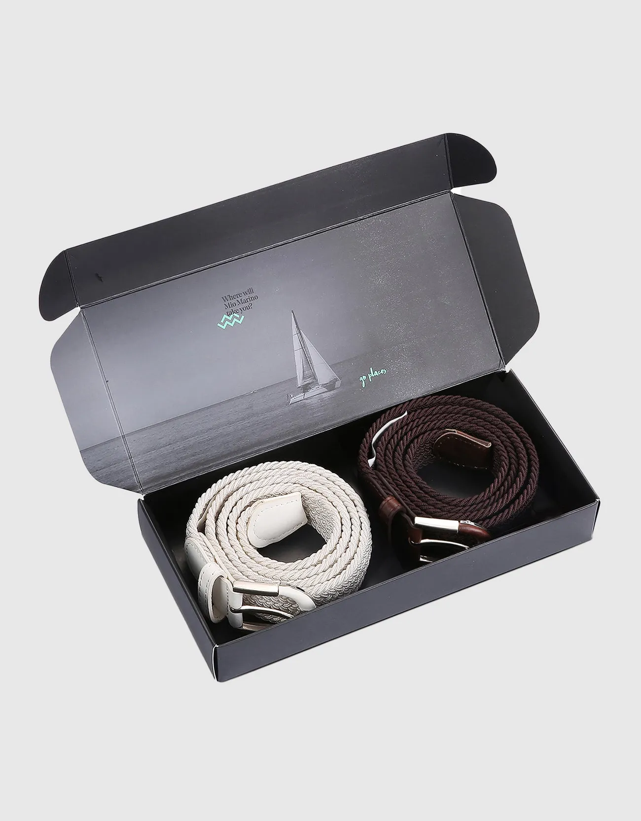 Men's Hopsack Weave 2- Pack Elastic Belt