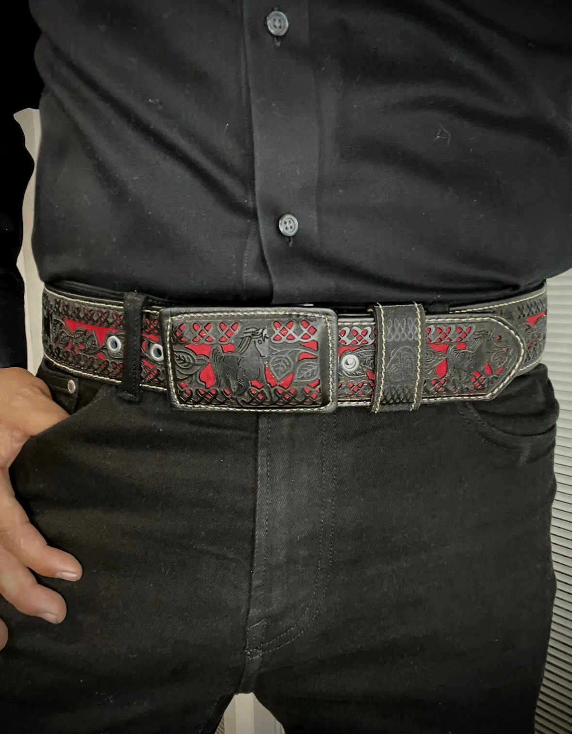 Men's Horse Design Western Belt