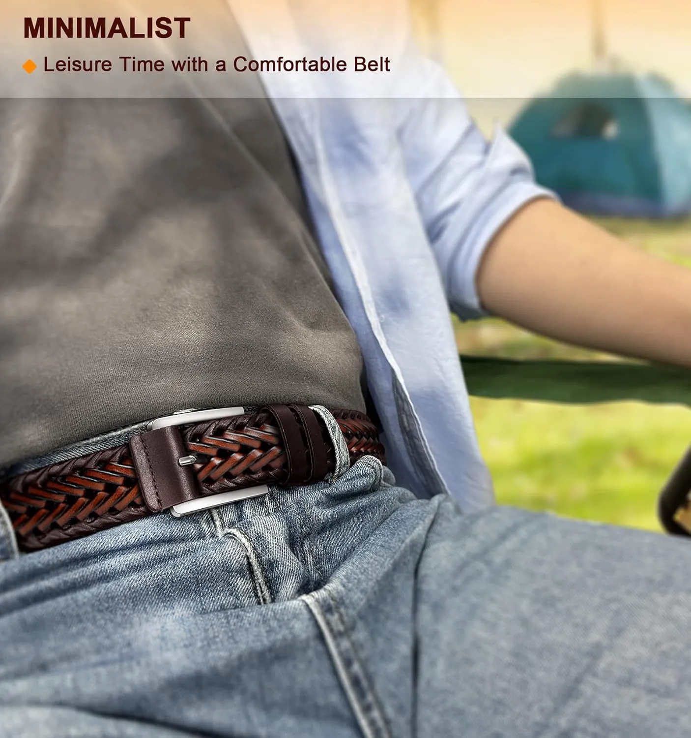 Men's Leather Woven Braided Belts