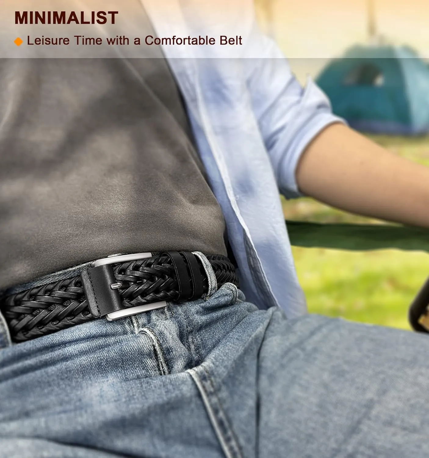 Men's Leather Woven Braided Belts