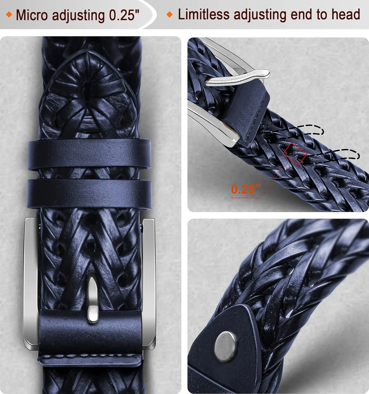 Men's Leather Woven Braided Belts