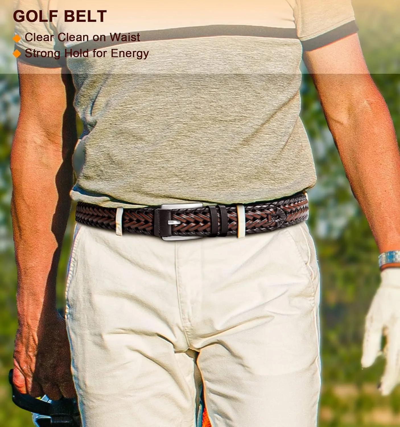 Men's Leather Woven Braided Belts