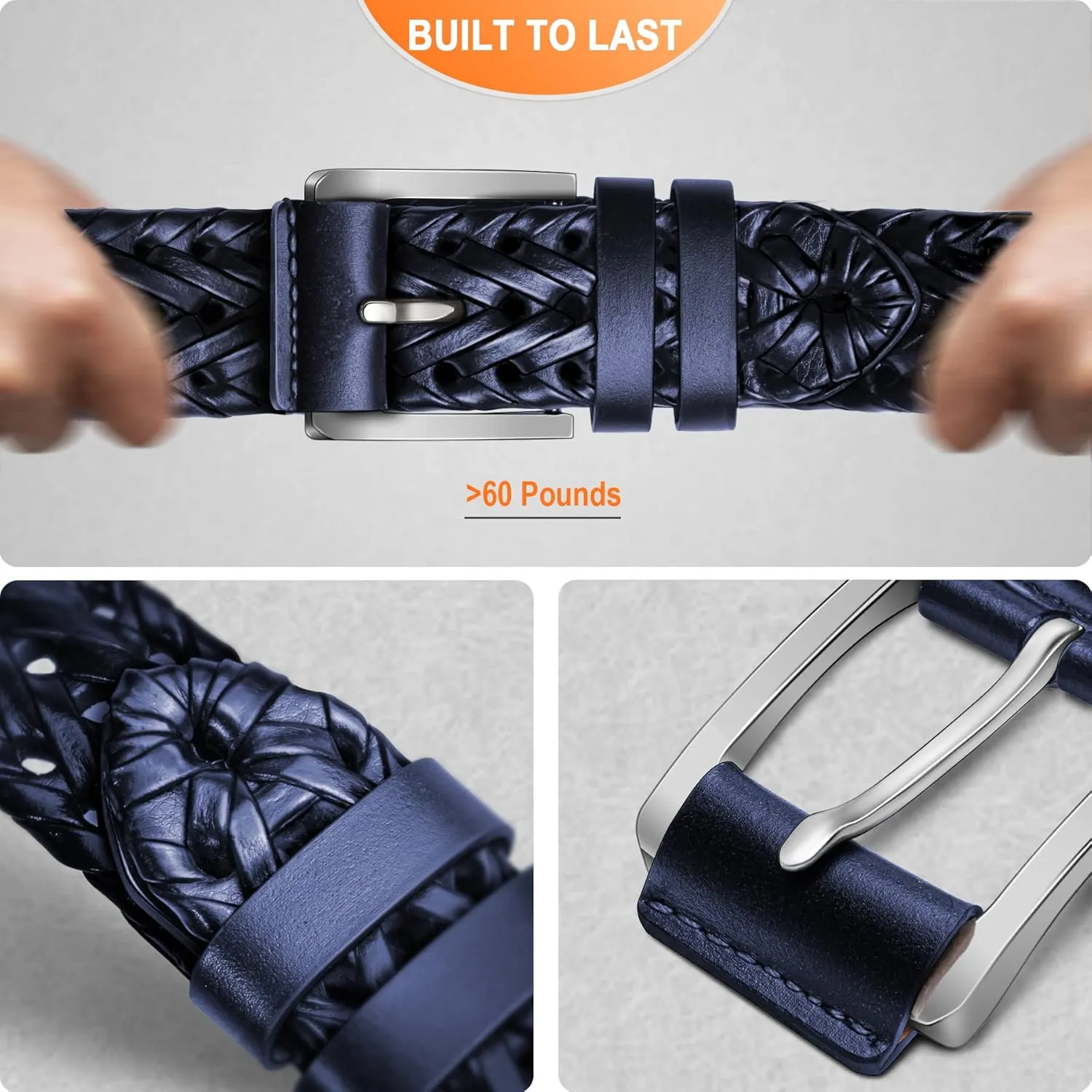 Men's Leather Woven Braided Belts