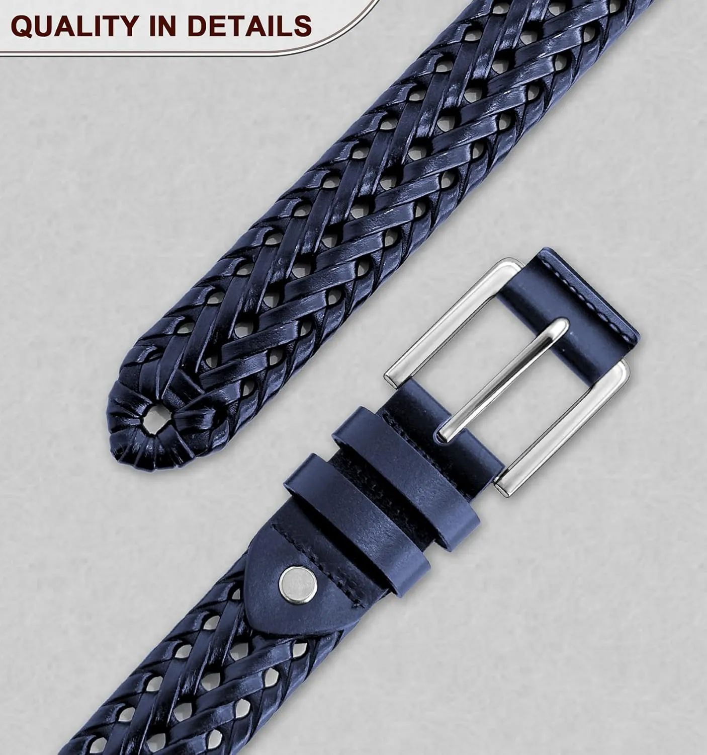 Men's Leather Woven Braided Belts